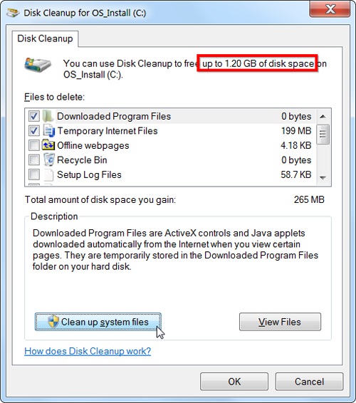 chon nut disk cleanup